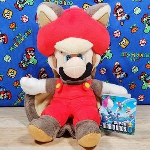 Super Mario Bros U Flying Squirrel Mario 10" Nintendo Little Buddy Sanei Plush